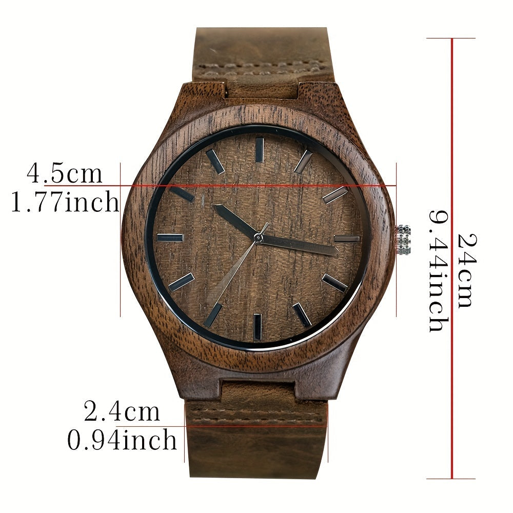OakCraft Minimalist Wooden Timepiece