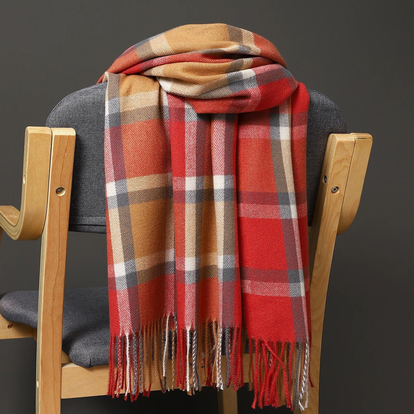 Camden Tweed Check Cashmere Scarf