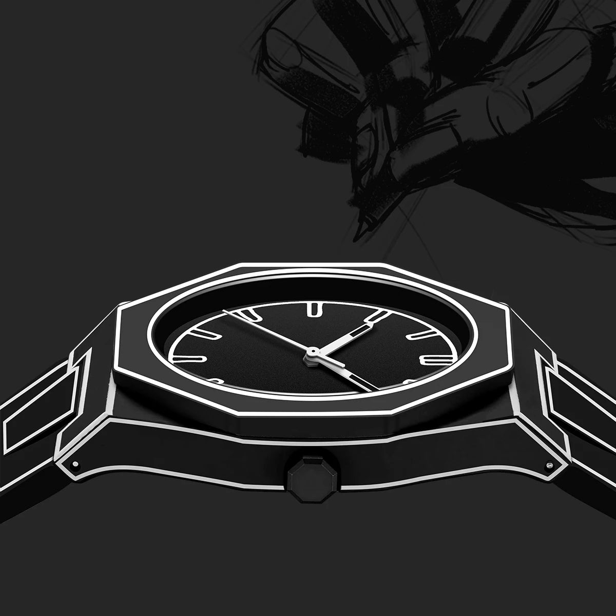 Noir Sketchy Watch
