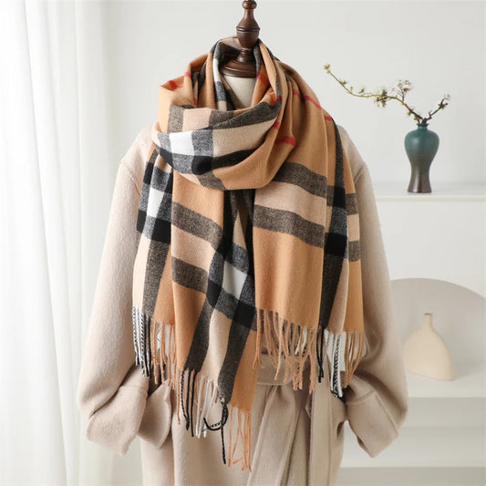 Mayfair Plaid Cashmere Wrap