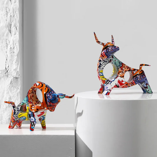 The Graffiti Bull Figurines